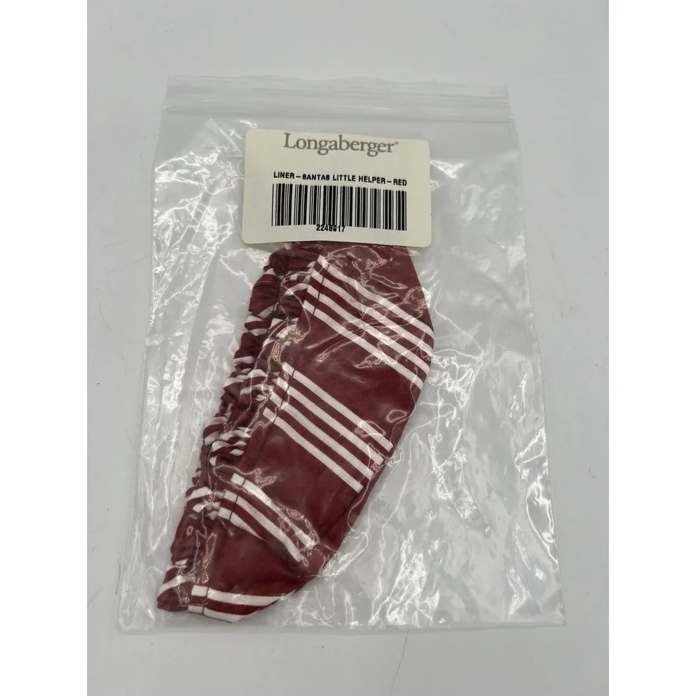 Longaberger‎ Santa's Little Helper Basket Liner Only - Red Stripe NIP